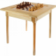 Стол шахматный светлый с фигурами (простые ножки)